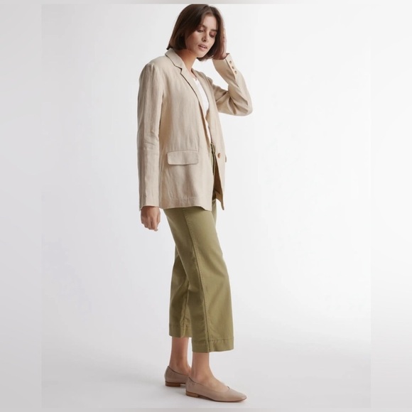 Quince Jackets & Blazers - Women’s Quince European Linen beige Blazer Size XL Oversized Casual Business